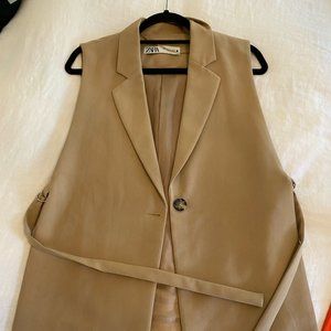 Zara Tan Vest Jacket Top
